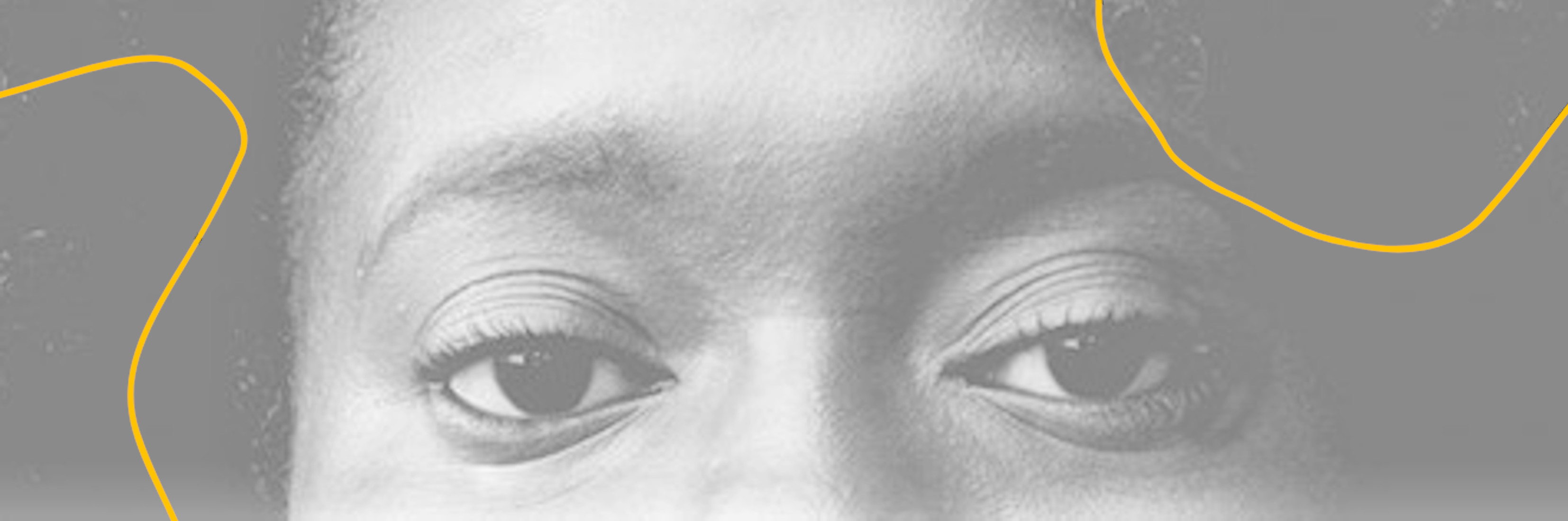 Banner do projeto. Imagem que mostra o olhar de uma mulher.